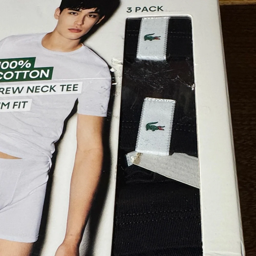 Lacoste Men's Crew Neck Tee 3-Pack - Black, Gray, White